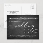 Postale Carte Mariage reportée Chalkboard & Typography (Devant / Derrière)