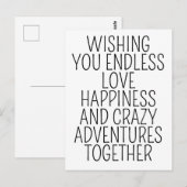 Postale Carte mariage / Vous souhaiter un amour sans fin,  (Devant / Derrière)