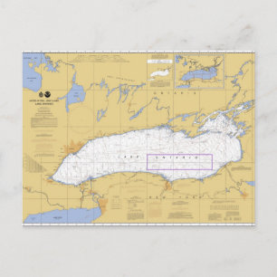 Postale Carte marine du lac Ontario