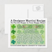 Postale Carte Martini Nutty Irishman St. Patrick (Devant / Derrière)