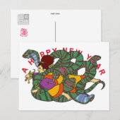 Postale Carte Master of Snake Newyears (Devant / Derrière)