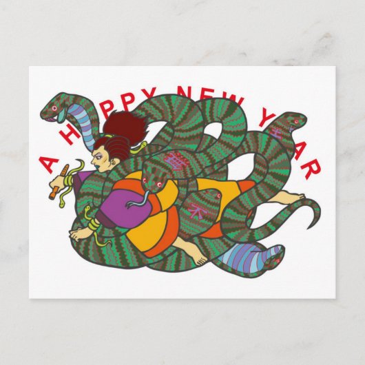 Postale Carte Master of Snake Newyears (Devant)