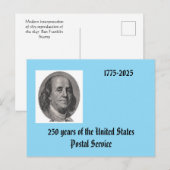 Postale Carte maxi Ben Franklin (Devant / Derrière)