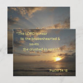 Postale Carte mémoire de verset biblique au lever du solei (Devant / Derrière)