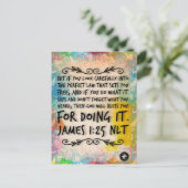 Postale Carte mémoire de verset biblique Jacques 1:25 - Ca (Debout devant)