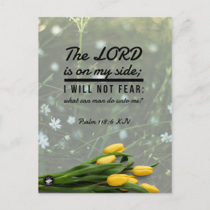 Postale Carte mémoire de verset biblique Psaume 118:6 KJV 