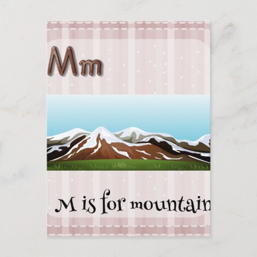 Postale Carte mémoire M est pour la montagne (Devant)