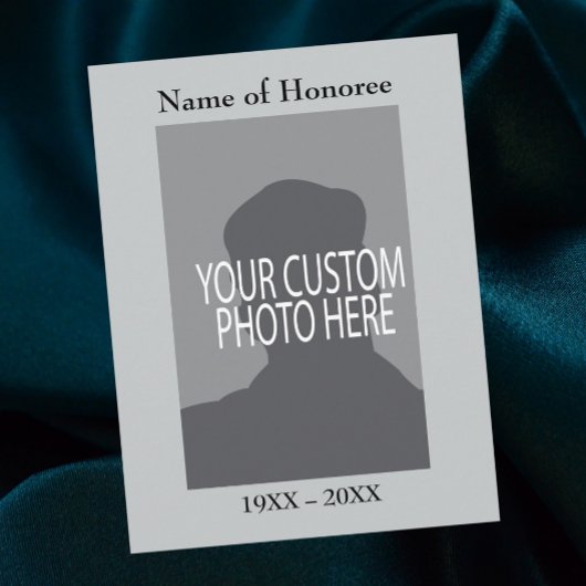 Postale Carte Memorial Service Keepsaké avec photo