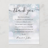 Postale Carte Merci de réception de neige hivernale (Devant)