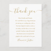 Postale Carte Merci Gold Mariage (Devant)