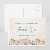 Postale Carte Merci mariage | Élégant (Devant / Derrière)