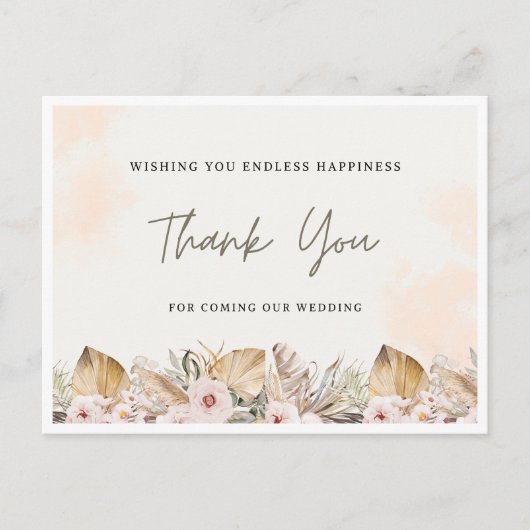 Postale Carte Merci mariage | Élégant (Devant)