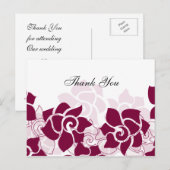 Postale Carte MerciYou à fleurs rose tendance (Devant / Derrière)