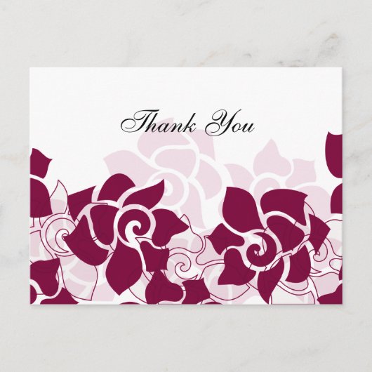 Postale Carte MerciYou à fleurs rose tendance (Devant)