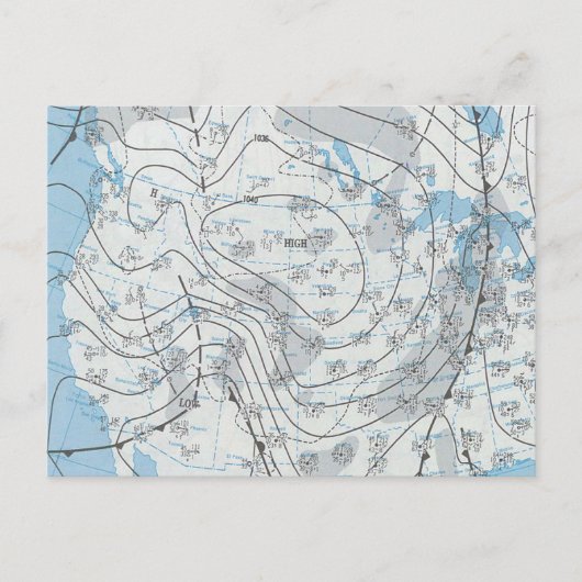 Postale Carte météorologique nationale (Devant)