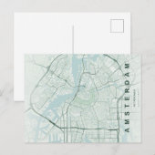 Postale Carte minimale d'Amsterdam Pays-Bas (Devant / Derrière)