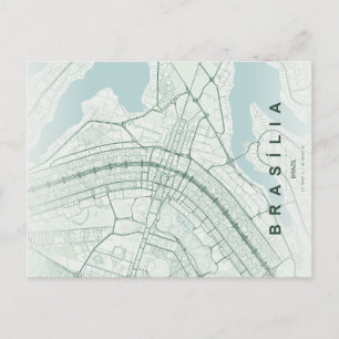 Postale Carte minimale de Brasilia Brésil