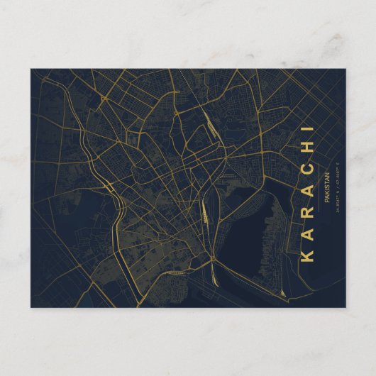 Postale Carte minimale de Karachi Pakistan (Devant)
