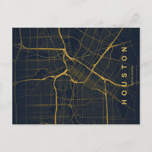 Postale Carte minimale de la ville de Houston sur carte po