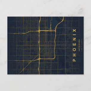 Postale Carte minimale de la ville de Phoenix sur carte po