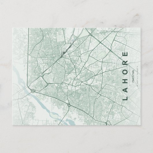 Postale Carte minimale de Lahore Pakistan (Devant)