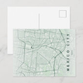 Postale Carte minimale de Mexico (Devant / Derrière)