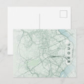 Postale Carte minimale de Séoul Corée du Sud (Devant / Derrière)