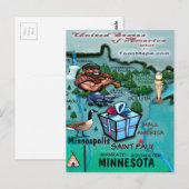 Postale Carte Minnesota États-Unis (Devant / Derrière)