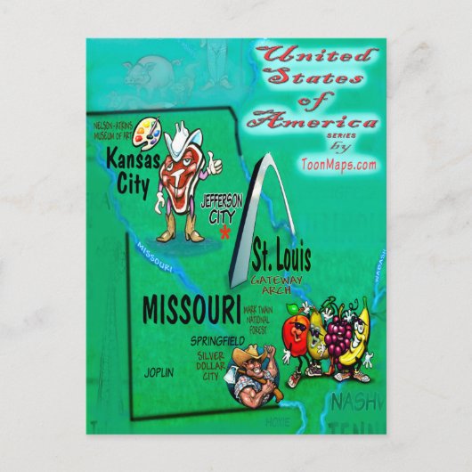 Postale Carte Missouri USA (Devant)
