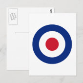 Postale Carte MOD bleu rouge et blanc | Cadeaux MOD (Devant / Derrière)