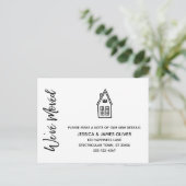 Postale Carte moderne "Nous avons bougé" avec dessin de la (Debout devant)