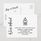 Postale Carte moderne "Nous avons bougé" avec dessin de la (Devant / Derrière)