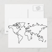 Postale Carte mondiale (Devant / Derrière)