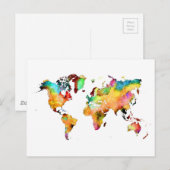 Postale carte mondiale (Devant / Derrière)