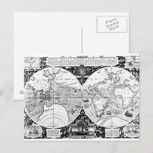 Postale Carte mondiale (Devant / Derrière)