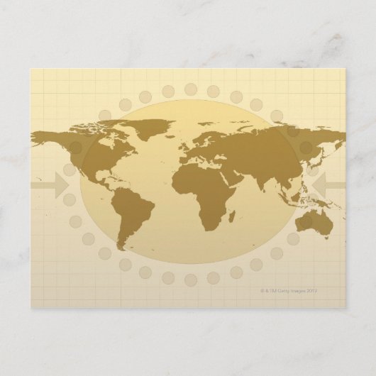 Postale Carte mondiale 5 (Devant)
