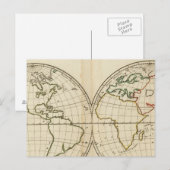 Postale Carte mondiale avec Latitude et Longititude (Devant / Derrière)