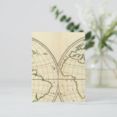 Postale Carte mondiale avec Latitude et Longititude (Debout devant)