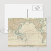 Postale Carte mondiale des canaux de navigation (Devant / Derrière)