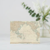 Postale Carte mondiale des canaux de navigation (Debout devant)