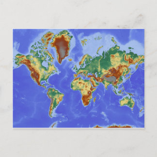 Postale Carte mondiale géographique internationale