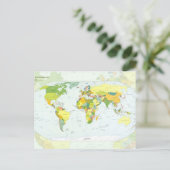 Postale Carte mondiale Globe Pays Atlas (Debout devant)