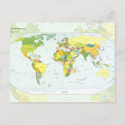 Postale Carte mondiale Globe Pays Atlas (Devant)