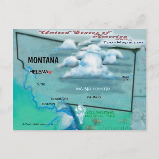 Postale Carte Montana USA (Devant)