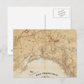 Postale Carte montrant les itinéraires de San Francisco à  (Devant / Derrière)