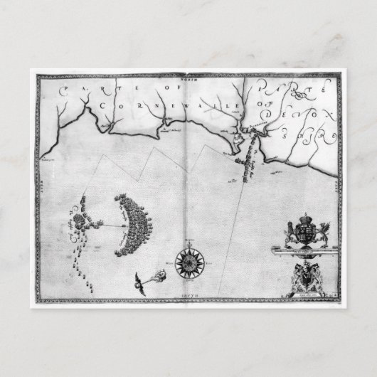 Postale Carte n° 2 montrant l'itinéraire de la flotte Arma (Devant)