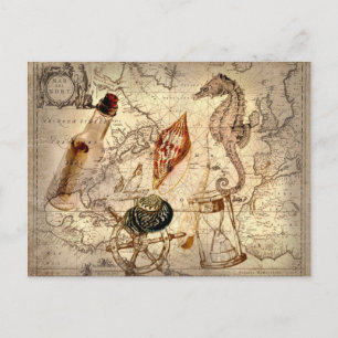 Postale Carte Nautical