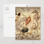 Postale Carte Nautical (Devant / Derrière)