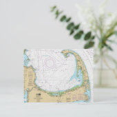 Postale Carte nautique de la baie de Old Cape Cod (Debout devant)
