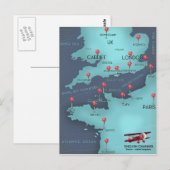 Postale Carte nautique de la Manche (Devant / Derrière)